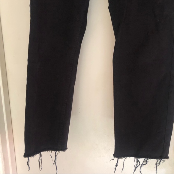 ❤️Zara Denim Trafaluc Black Jeans Raw Hem Button Fly Size 2 - Picture 4 of 6